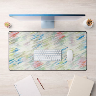 Colourful Pastel Style Abstract Striped Desk Mat