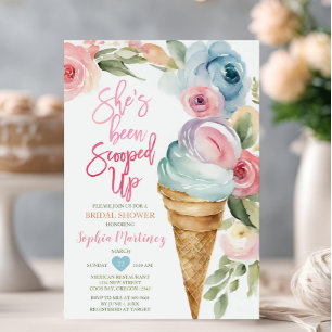 Colourful Pastel Summer Ice Cream Bridal Shower Invitation