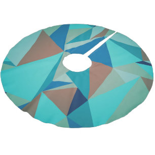 Colourful Pastel Tones Abstract Geometric Pattern Brushed Polyester Tree Skirt
