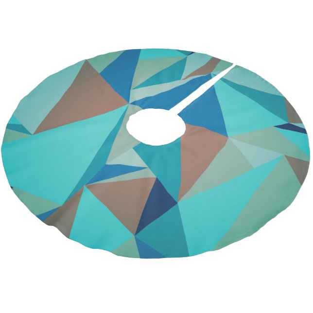 Colourful Pastel Tones Abstract Geometric Pattern Brushed Polyester Tree Skirt (Angled)
