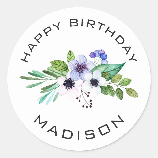 Colourful Pastel Tones Bouquet Classic Round Sticker (Front)