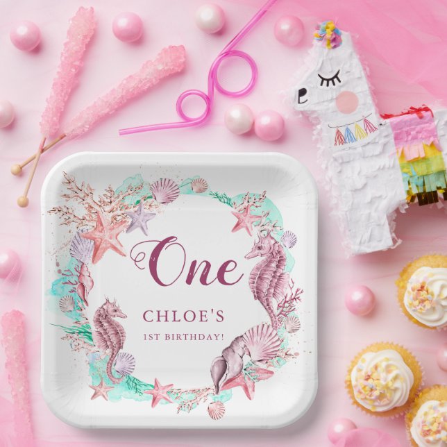 Colourful Pastel Under the Sea Birthday Paper Plate (Party)