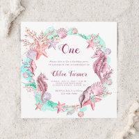 Colourful Pastel Under the Sea Girl Birthday Squar