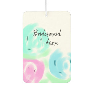 Colourful pastel watercolor floral bridemaid add  air freshener