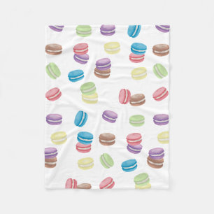 Colourful Pastel Watercolor French Macarons  Fleece Blanket