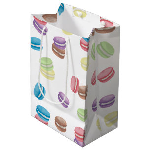 Colourful Pastel Watercolor French Macarons  Medium Gift Bag