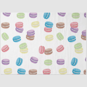 Colourful Pastel Watercolor French Macarons Tissue Paper
