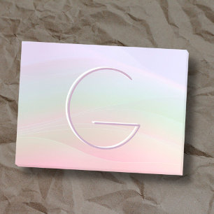 Colourful pastel watercolor typography monogram post-it notes