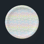 Colourful Pastel Waves Kawaii Clouds Pattern Paper Plate<br><div class="desc">Add a cute and colourful accent to your gifts with this kawaii clouds paper plates. It features kawaii clouds with colourful pastel waves pattern. This cloud pattern paper plates will be perfect for baby showers and birthdays.</div>