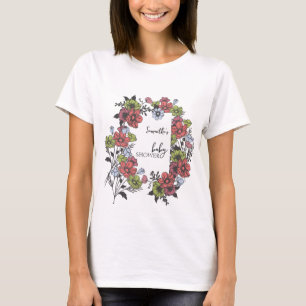 Colourful Pastel Wildflower Baby Shower T-Shirt