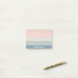 Colourful Pastell Gold Personalized Colour Stripes Post-it Notes