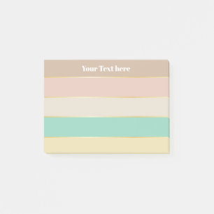 Colourful Pastell Gold Personalized Colour Stripes Post-it Notes