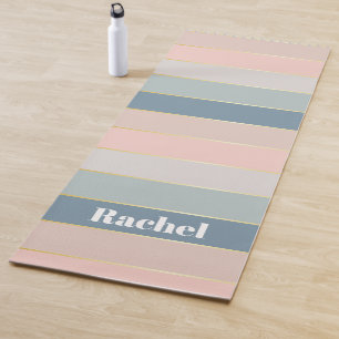 Colourful Pastell Personalized Colour Stripes Yoga Mat