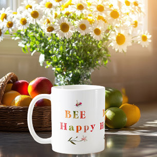 Colourful Pastels Bee Happy Coffee Mug