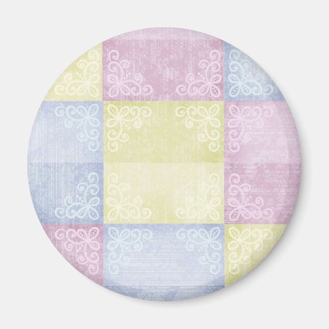 Colourful Pastels Patchwork Magnet (Front)