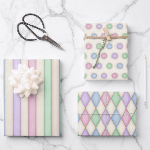 Colourful Pastels Pattern Collection Wrapping Paper Sheet