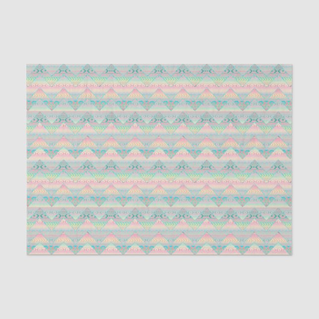 Colourful Pastle Aztec Influenced Pattern Tissue Paper (Front)