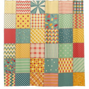 Colourful patchwork: abstract seamless ornaments.