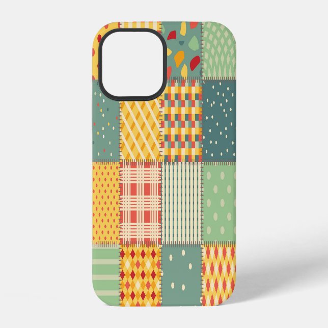Colourful patchwork: abstract seamless ornaments. iPhone case (Back)