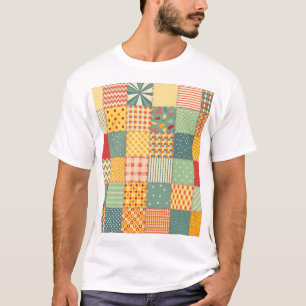 Colourful patchwork: abstract seamless ornaments. T-Shirt