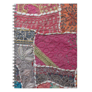 Colourful Patchwork Carpet Closeup Detail Notebook