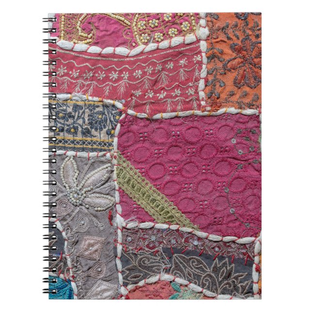 Colourful Patchwork Carpet Closeup Detail Notebook (Front)
