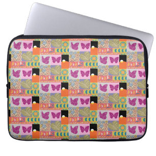 Colourful Patchwork FRAMED  vintage Laptop Sleeve