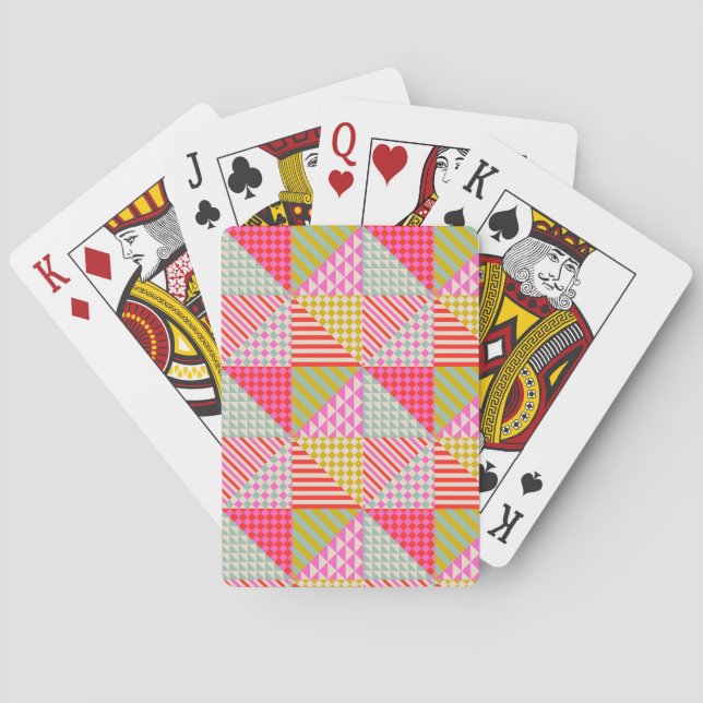 Colourful Patchwork Game Night Playing Cards (Back)