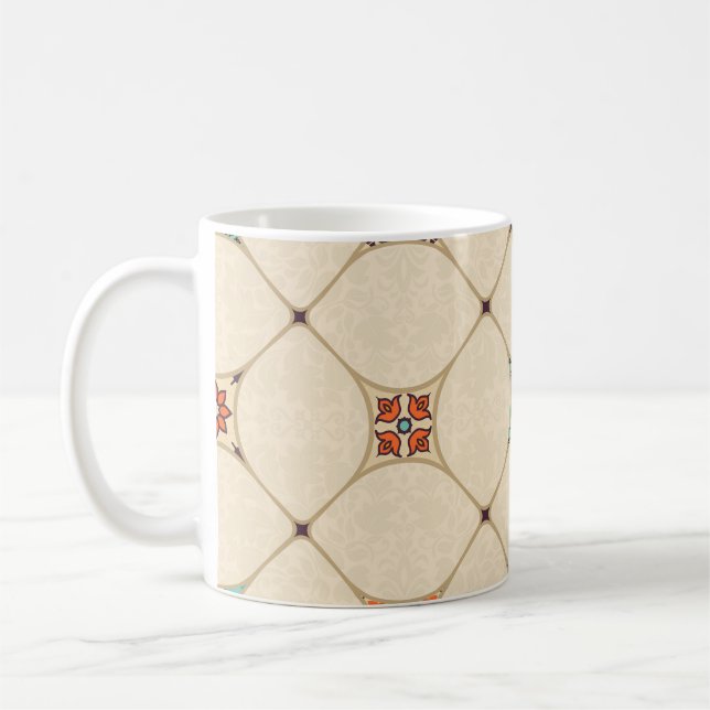 Colourful Patchwork Islam Arabic Tile Coffee Mug (Left)