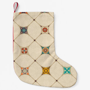 Colourful Patchwork Islam Arabic Tile Small Christmas Stocking