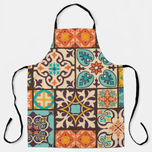 Colourful Patchwork Islam Motifs Tile Apron