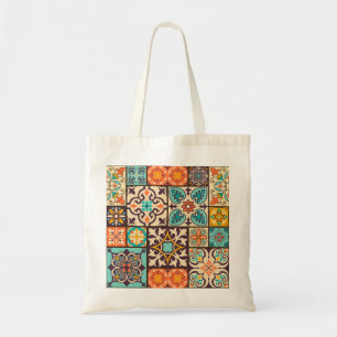 Colourful Patchwork Islam Motifs Tile Tote Bag