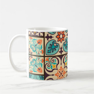 Colourful Patchwork Islamic Majolica Tile Coffee Mug