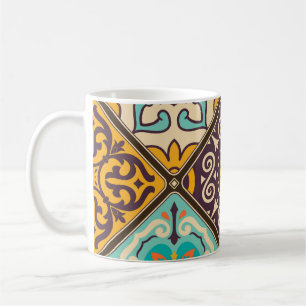 Colourful Patchwork: Majolica Tile Design Coffee Mug