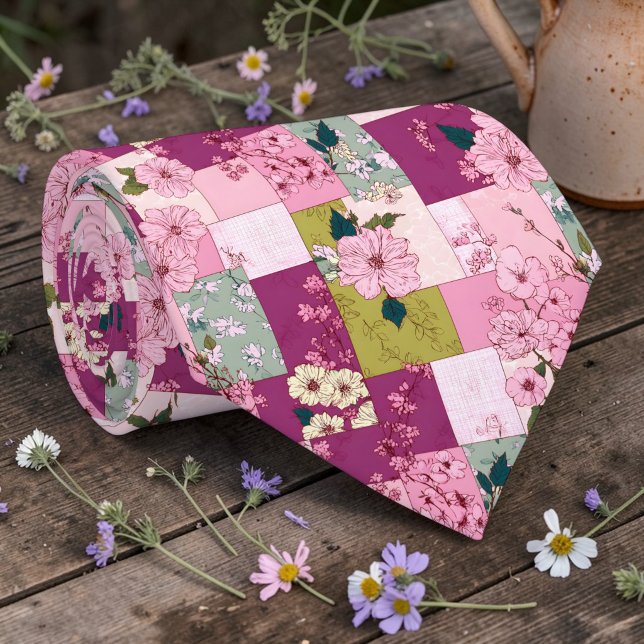 Colourful Patchwork Pattern Custom Necktie (Creator Uploaded)