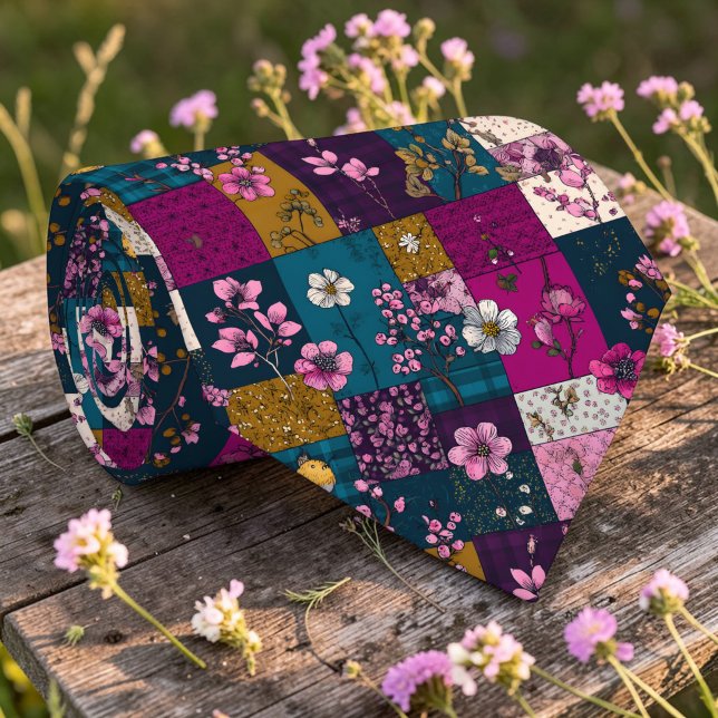 Colourful Patchwork Pattern Custom Necktie (Creator Uploaded)