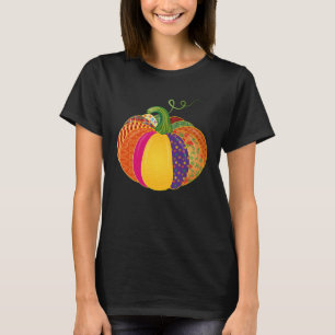 Colourful patchwork pumpkin with different pattern T-Shirt