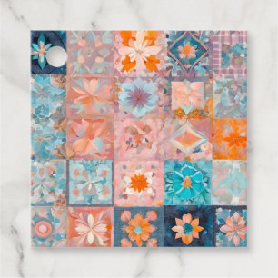 Colourful Patchwork Quilt Art Gift Tags
