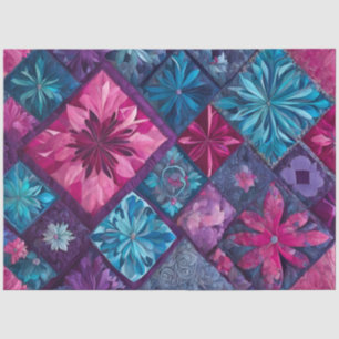 Colourful Patchwork Quilt Art Tissue Paper
