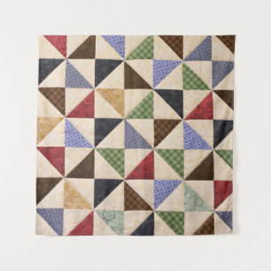 Colourful Patchwork Quilt: Flower Texture. Tapestry