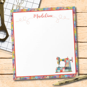 Colourful Patchwork Sewing Machine Notepad