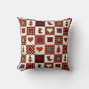 colourful patchwork throw pillow
