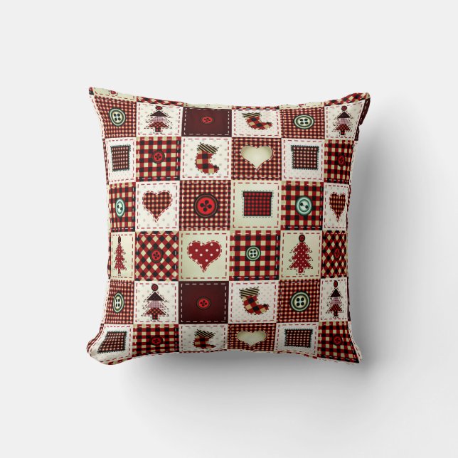 colourful patchwork throw pillow (Front)
