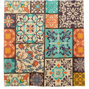 Colourful Patchwork Tile: Islamic Majolica Motifs
