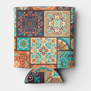 Colourful patchwork tile: Islamic motifs. Can Cooler