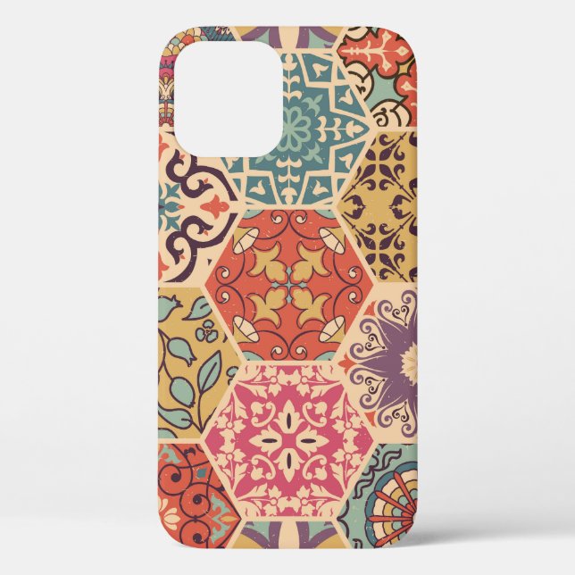 Colourful Patchwork Tile Islamic Motifs Case-Mate iPhone Case (Back)