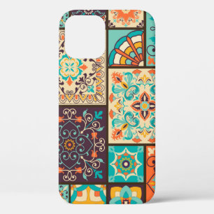 Colourful patchwork tile: Islamic motifs. iPhone 12 Case