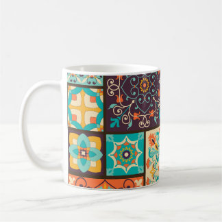 Colourful patchwork tile: Islamic motifs. Coffee Mug
