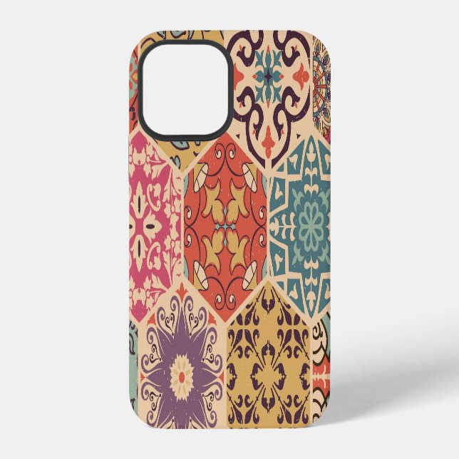 Colourful Patchwork Tile Islamic Motifs iPhone Case (Back)