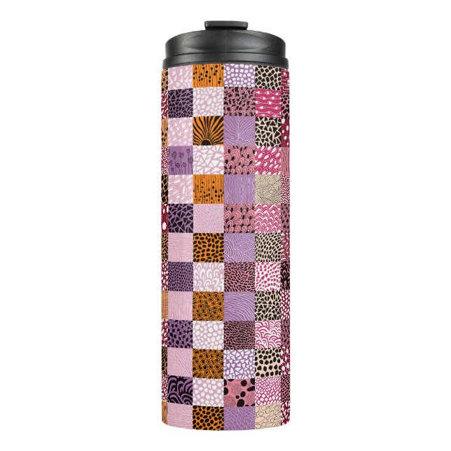 Colourful Patchwork Travel Mug (Front)
